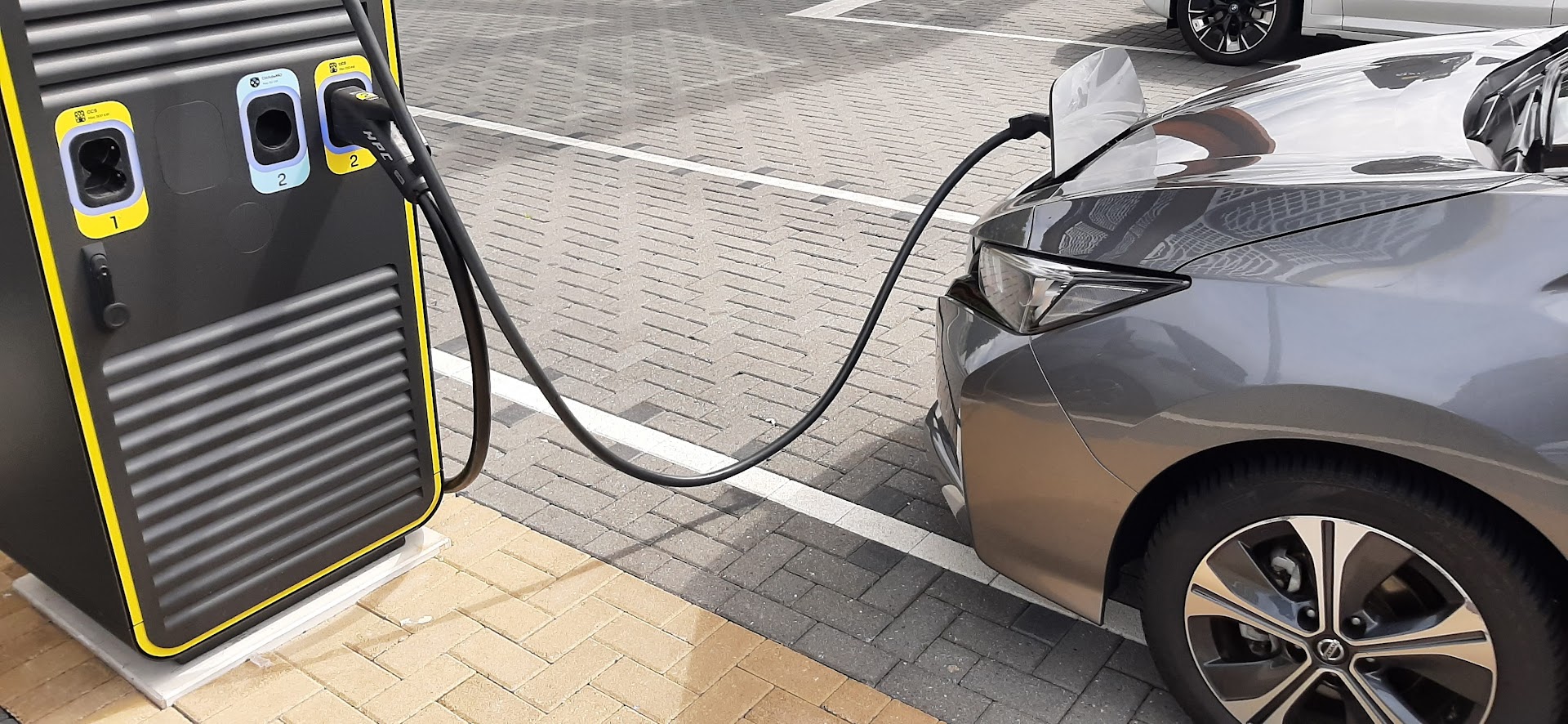 ev car is charging